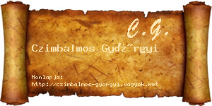 Czimbalmos Györgyi névjegykártya