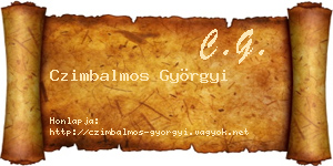 Czimbalmos Györgyi névjegykártya